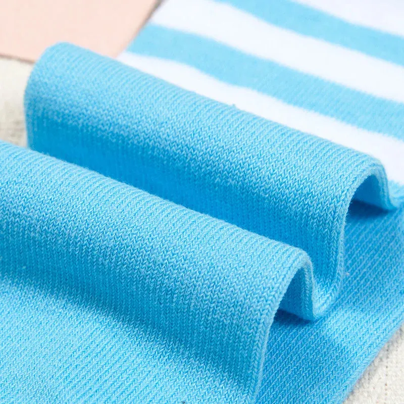 Kids Knee High Socks For Girls Boys Football Stripes Cotton Sports Old School White Socks Skate Children Baby Long Tube Leg Warm