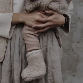 Latte Pure Wool Baby Booties