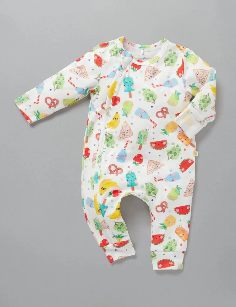 Little Green & Co Jersey Footless Onesie - Summer Yums