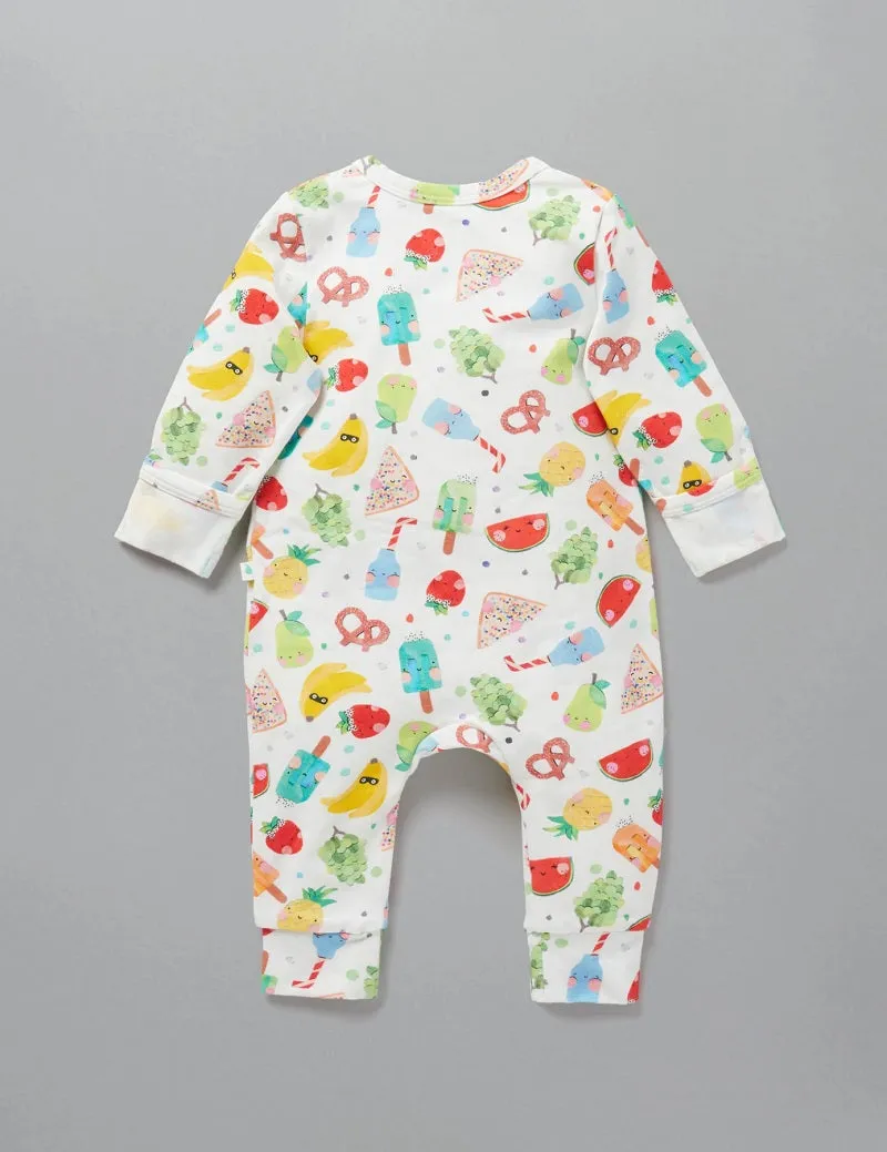 Little Green & Co Jersey Footless Onesie - Summer Yums