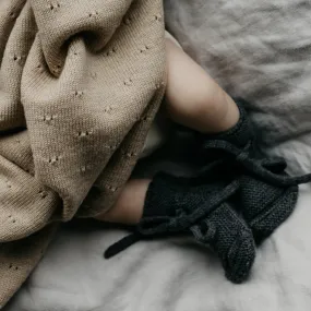 Merino Wool Baby Booties (Charcoal)