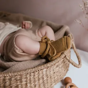 Merino Wool Baby Booties (Ochre)