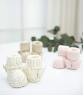 MI LOVES SIGNATURE Knitted Angel Wings BOOTIES(ALL COLOURS)