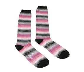Missoni GM00CMD5453 0001 Pink/Black Striped Knee Length Socks