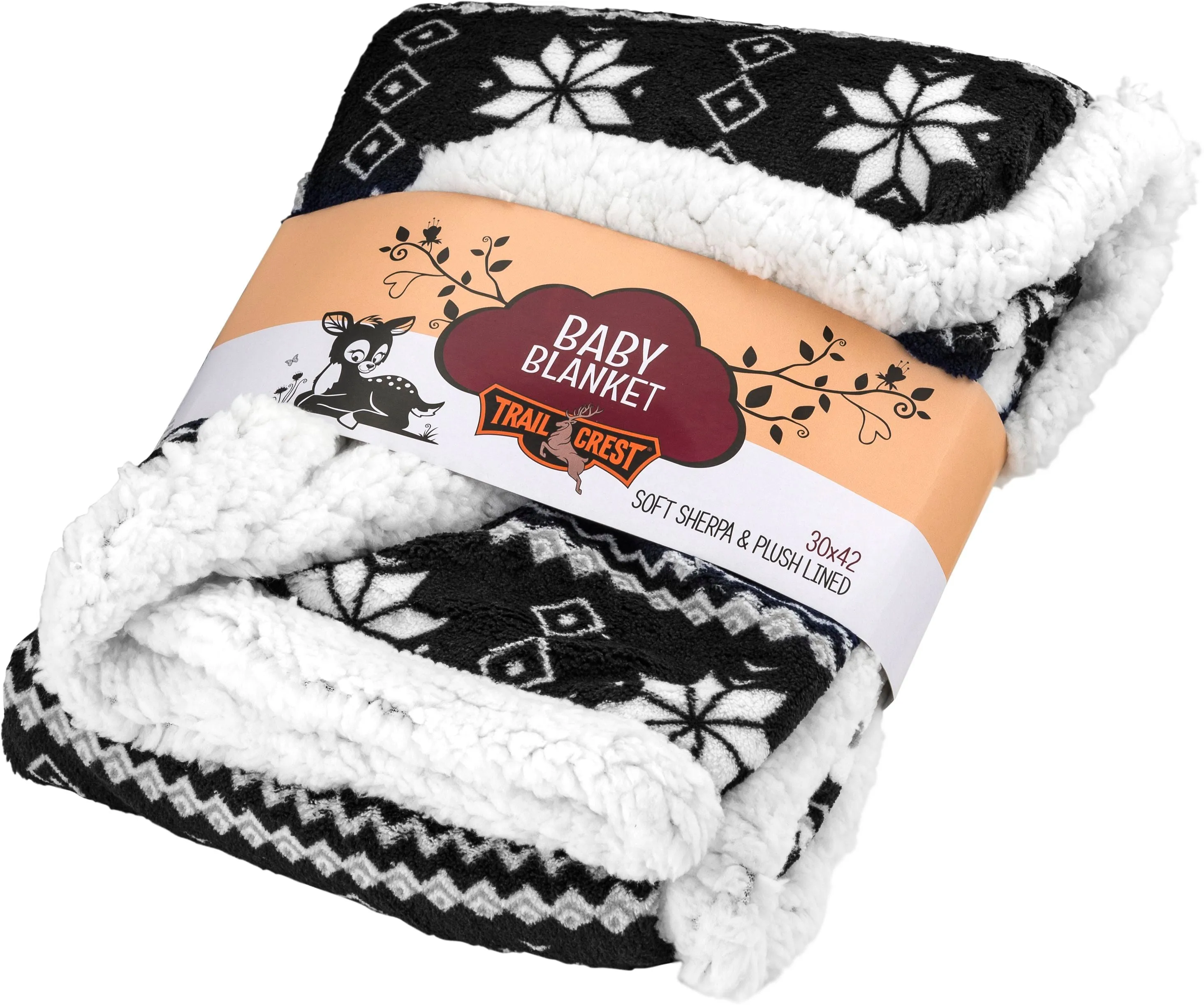 Nordic Plush Fleece Sherpa Baby Blanket