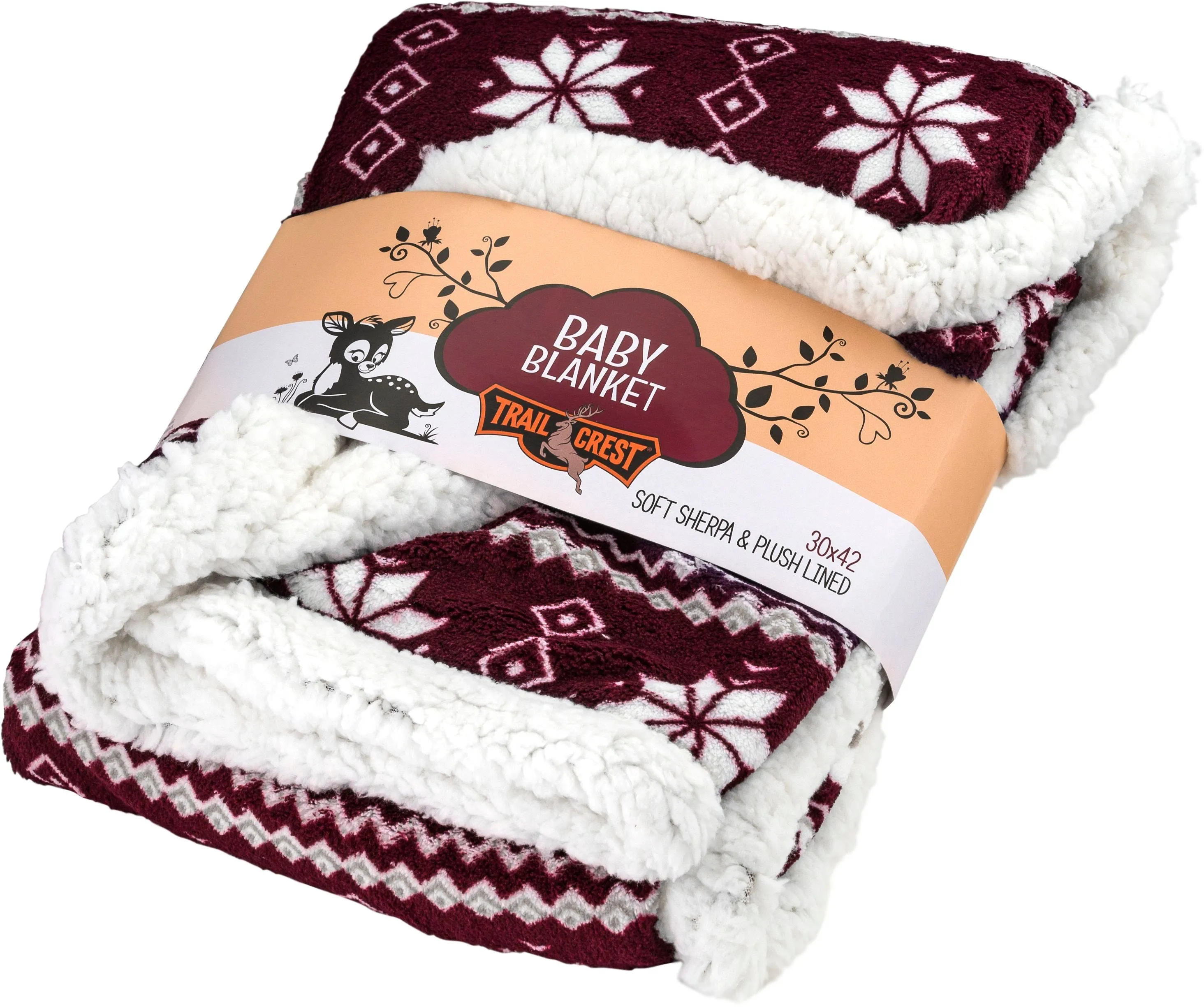 Nordic Plush Fleece Sherpa Baby Blanket