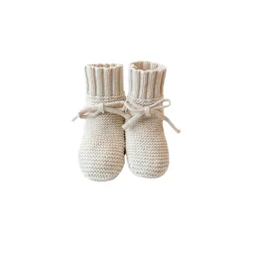Organic Knit Booties - Cream