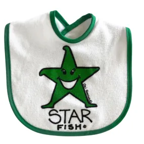 Ozi Varmints Baby Bib - White Green - Star Fish