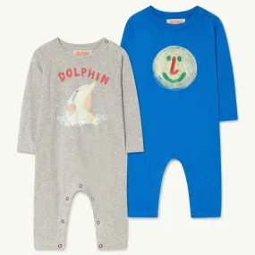 Pack Gray Owl Babies Onesie