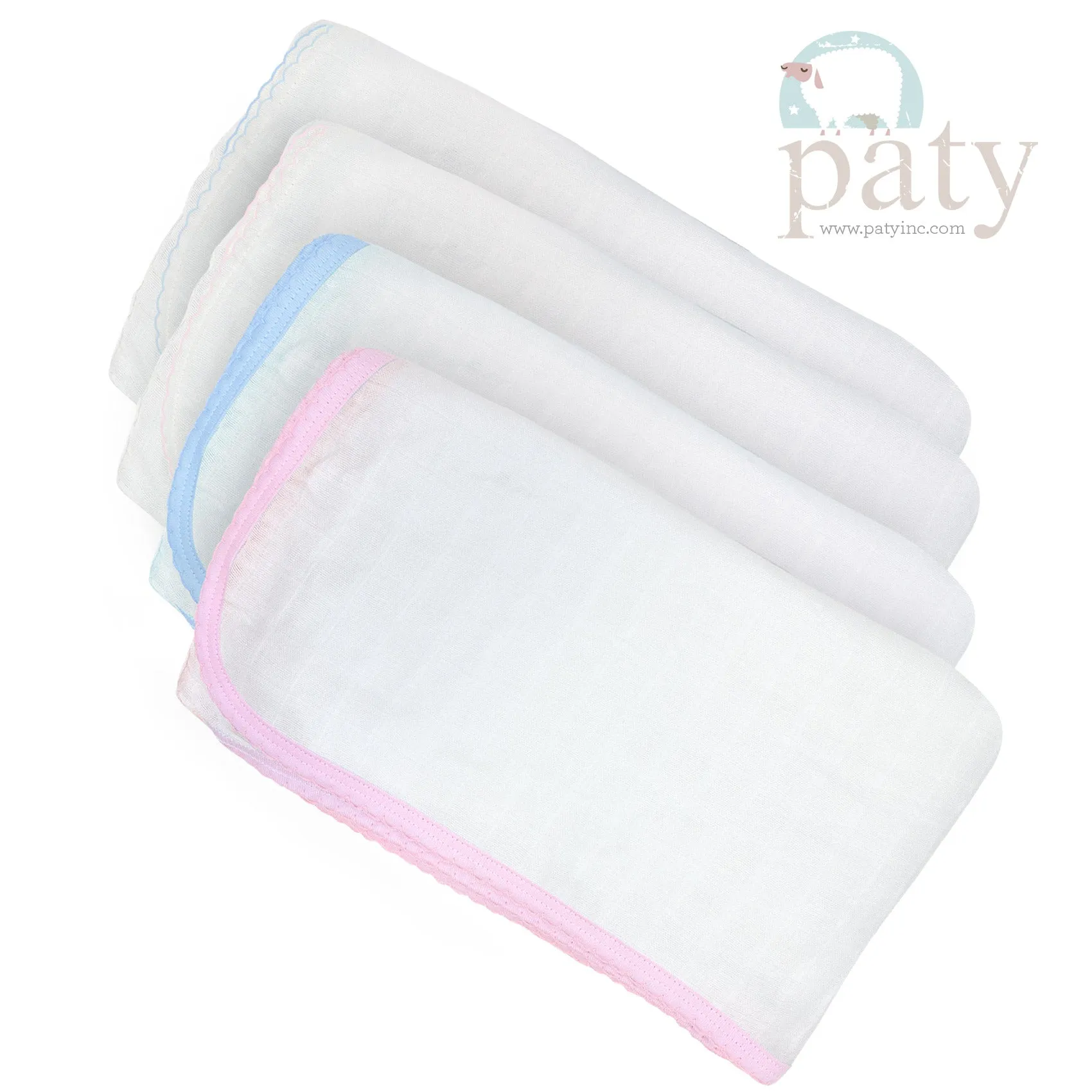 Paty Muslin Blanket w/cotton trim