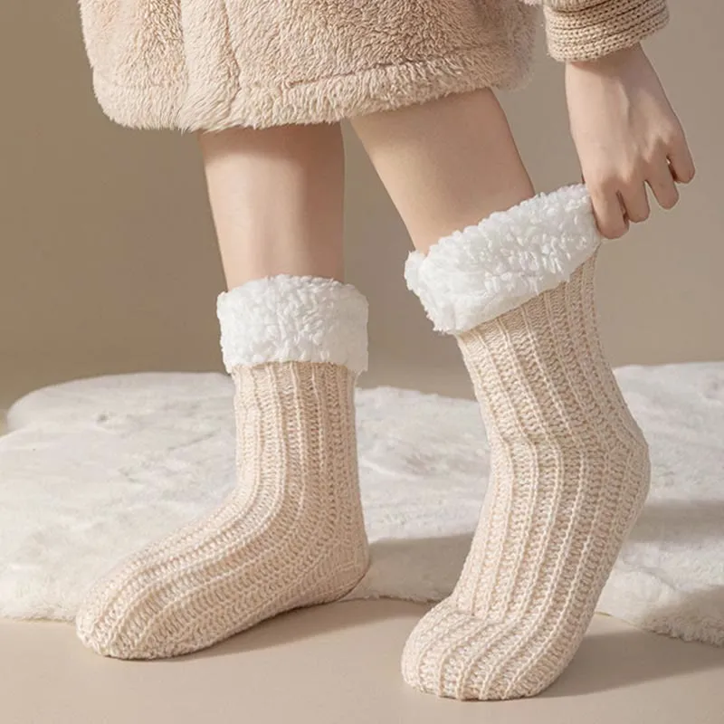Plus Size Fleece Comfy Thick Slipper Socks(2 Pairs)