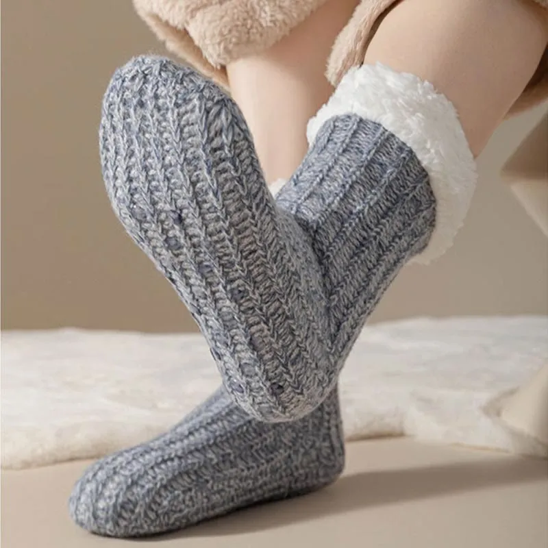Plus Size Fleece Comfy Thick Slipper Socks(2 Pairs)