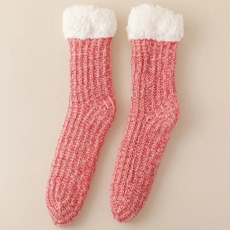 Plus Size Fleece Comfy Thick Slipper Socks(2 Pairs)