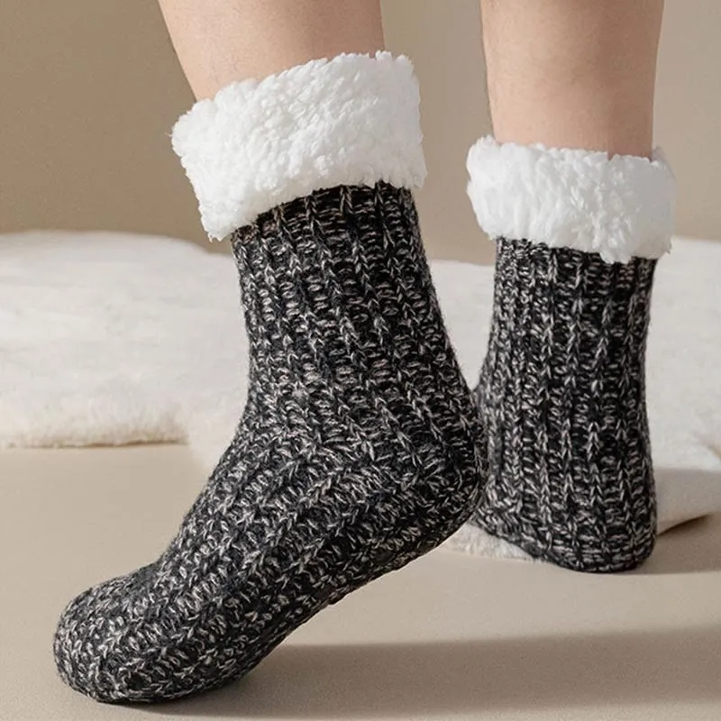 Plus Size Fleece Comfy Thick Slipper Socks(2 Pairs)