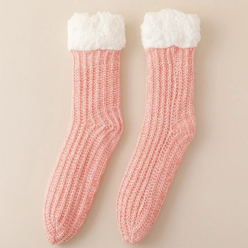 Plus Size Fleece Comfy Thick Slipper Socks(2 Pairs)