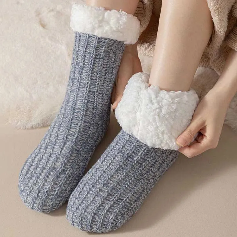 Plus Size Fleece Comfy Thick Slipper Socks(2 Pairs)