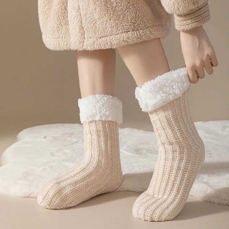 Plus Size Fleece Comfy Thick Slipper Socks(2 Pairs)