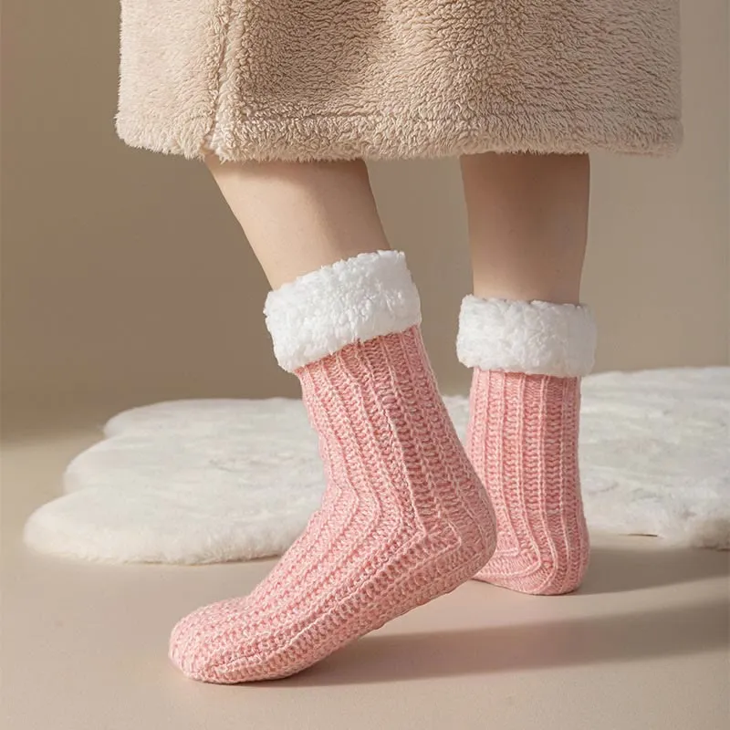 Plus Size Fleece Comfy Thick Slipper Socks(2 Pairs)