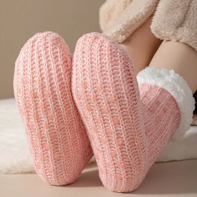 Plus Size Fleece Comfy Thick Slipper Socks(2 Pairs)