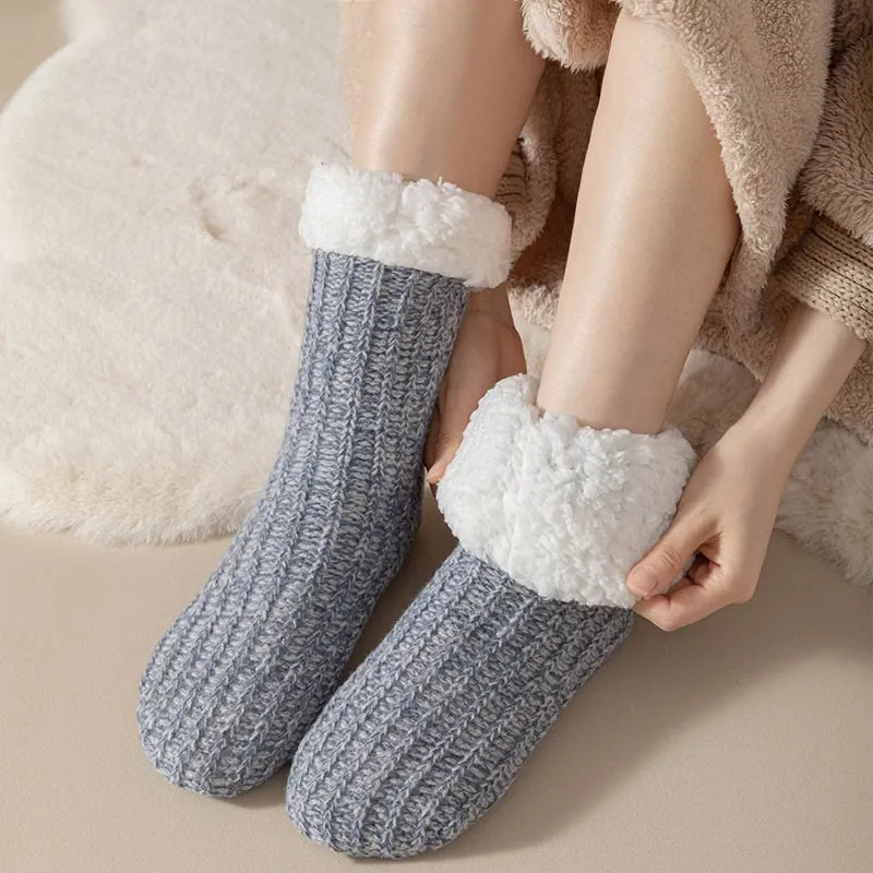 Plus Size Fleece Comfy Thick Slipper Socks(2 Pairs)