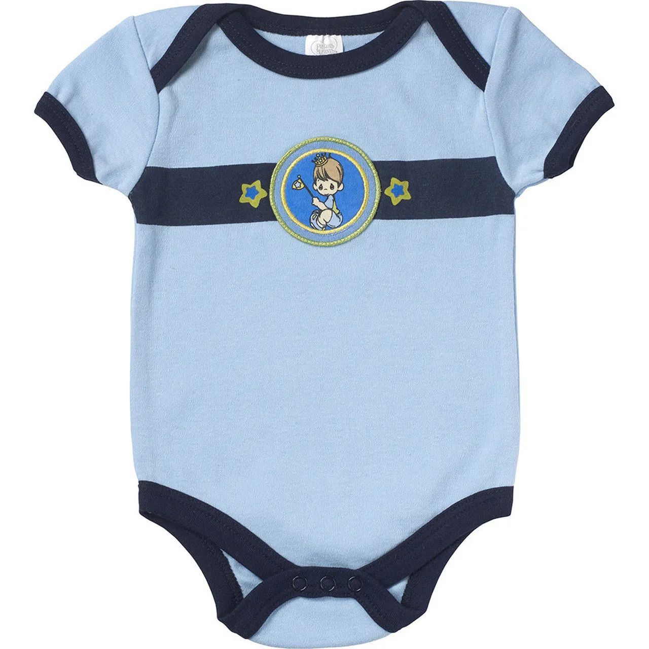 Precious Moments 5pc Blue Baby Boy Onesies One-Piece Creeper Bodysuit 0-3 Month 5-Pack Layette Clothing Gift Set Baby Shower