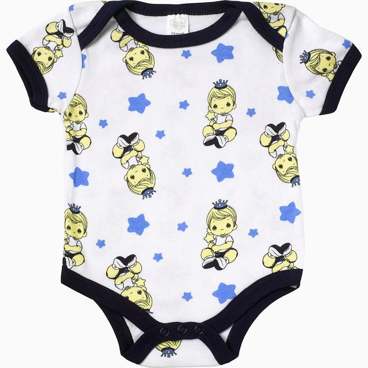 Precious Moments 5pc Blue Baby Boy Onesies One-Piece Creeper Bodysuit 0-3 Month 5-Pack Layette Clothing Gift Set Baby Shower