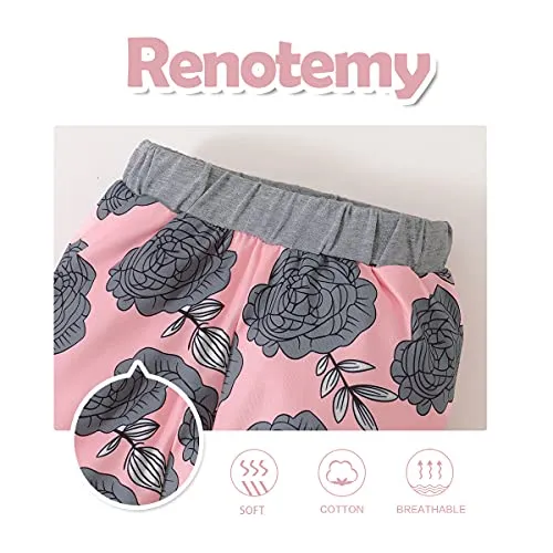 Renotemy Infant Baby Girl Clothes Baby Girl Stuff Long Sleeve Romper Pants Set 0-3 Months Baby Girl Clothes Lightpink