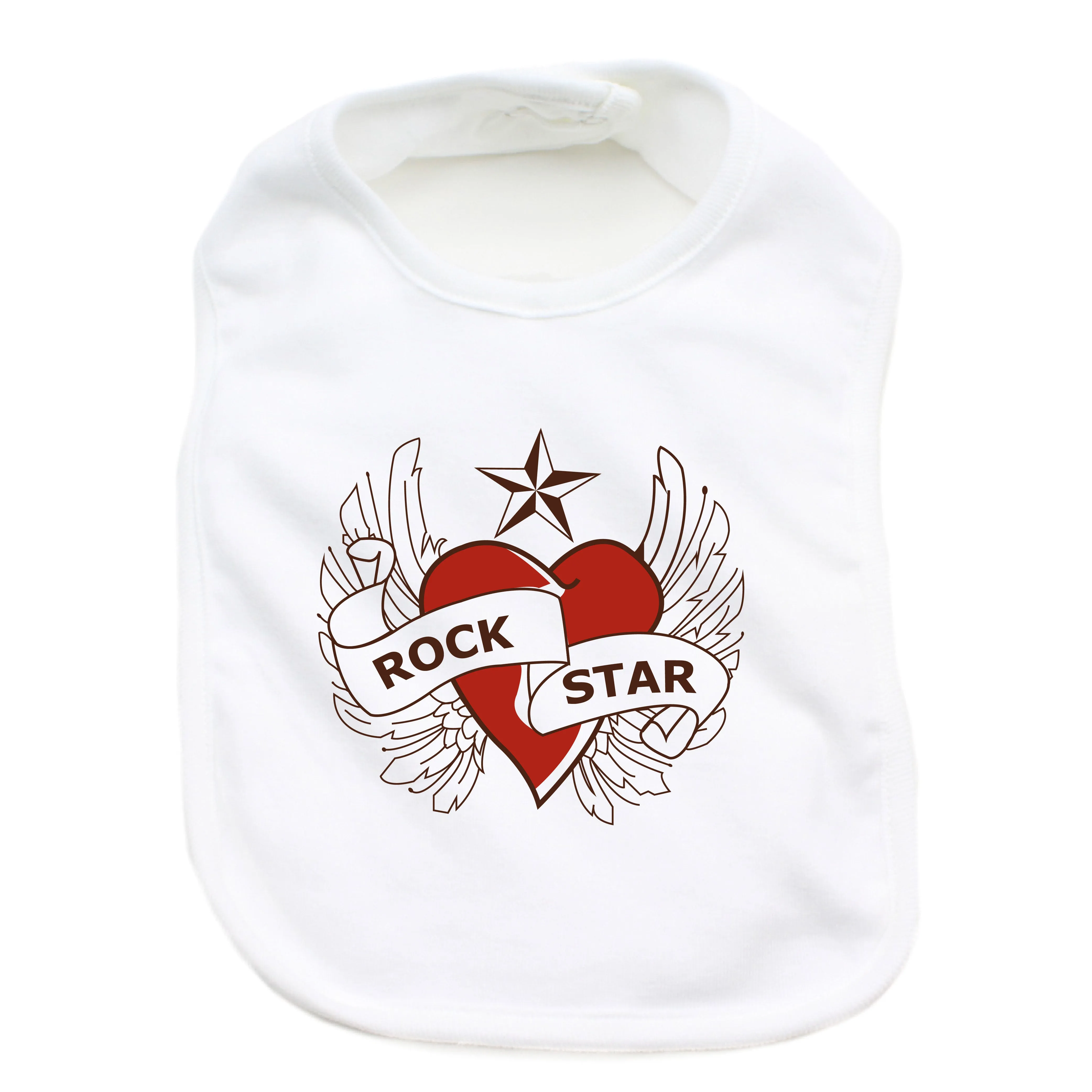 Rockstar Baby Heart 100% Cotton Unisex Baby Bib