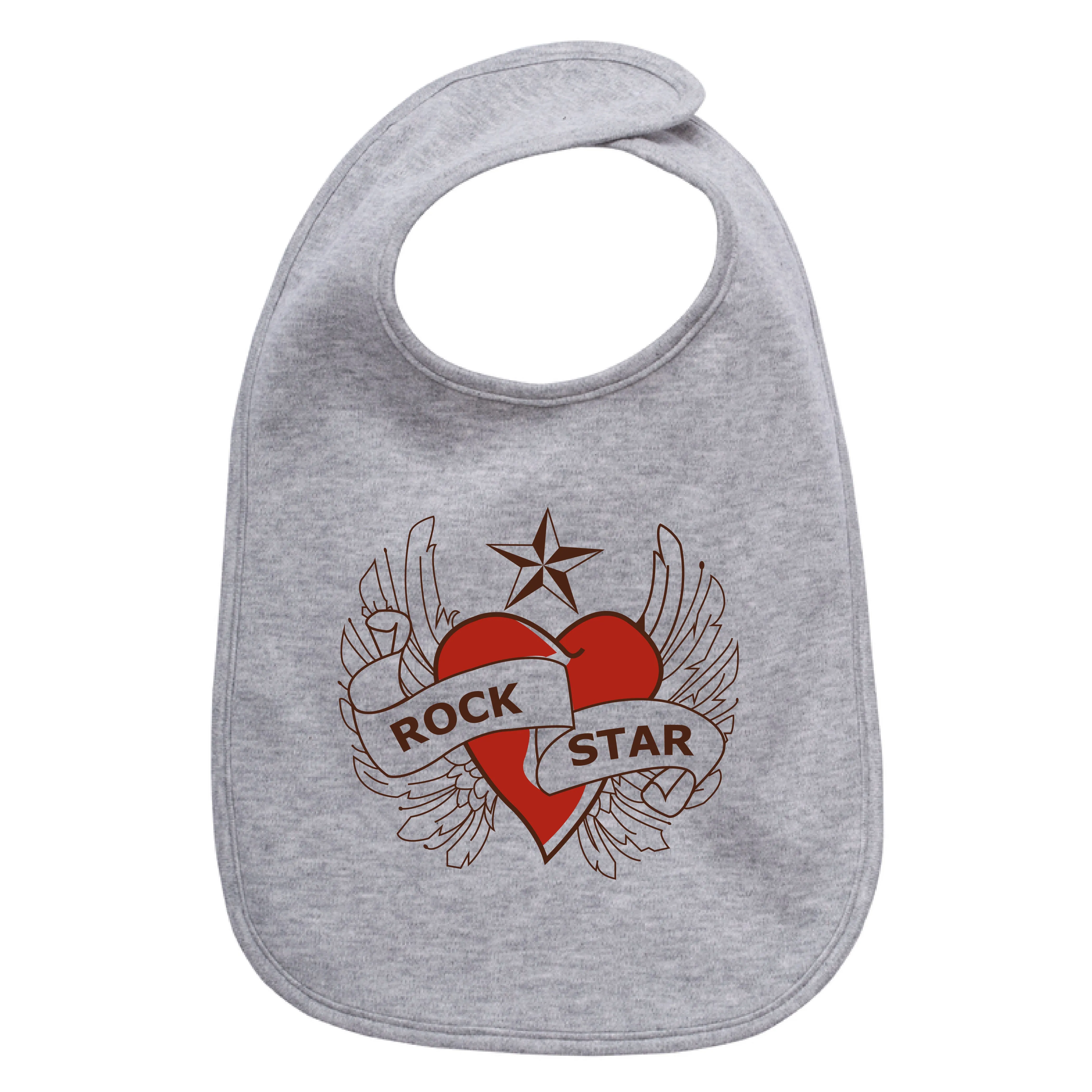 Rockstar Baby Heart 100% Cotton Unisex Baby Bib