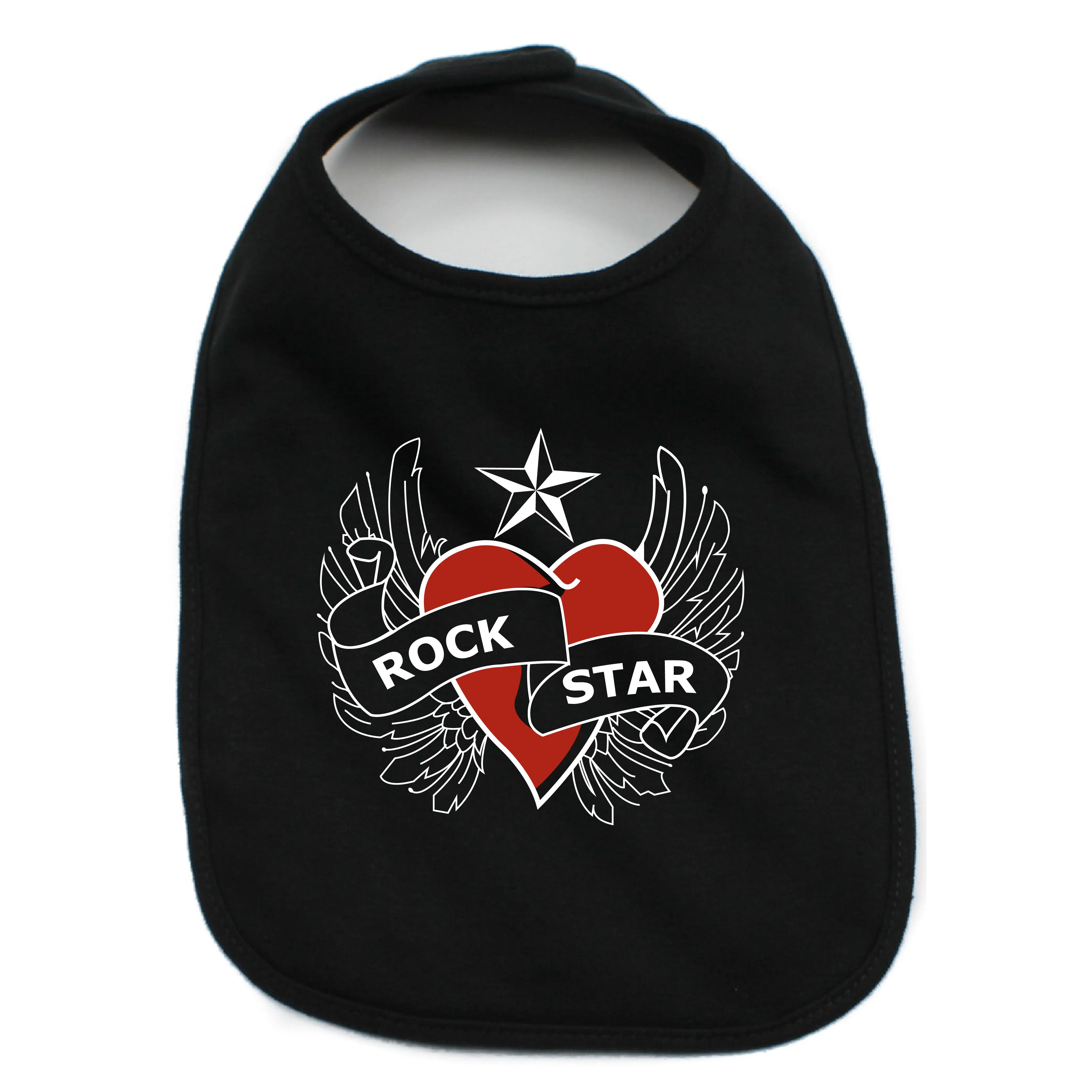 Rockstar Baby Heart 100% Cotton Unisex Baby Bib