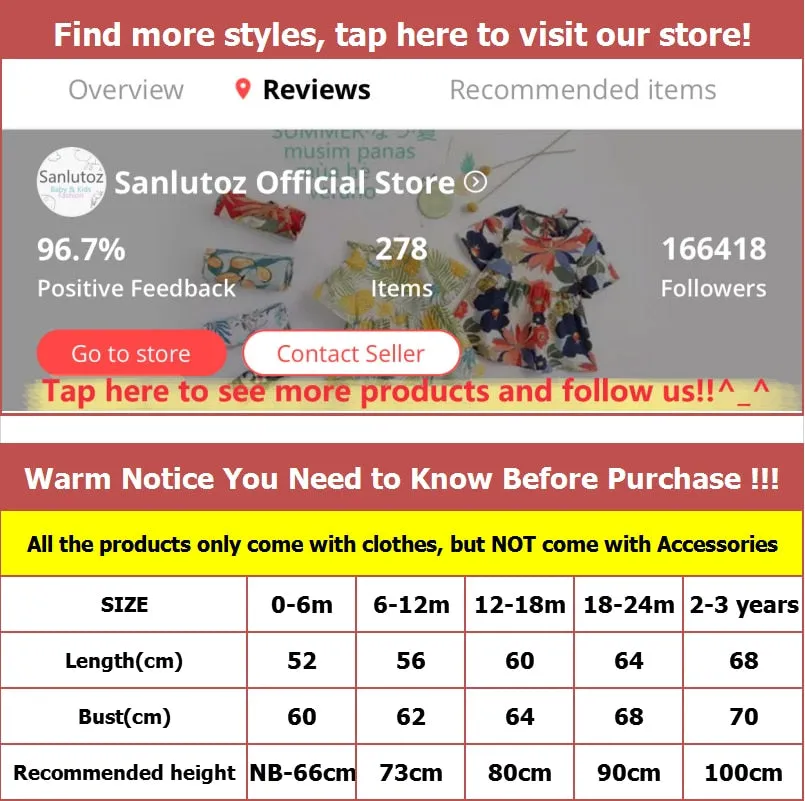 Sanlutoz Flowers Baby Girls Bodysuits Sleeveless Summer Baby Bodysuit