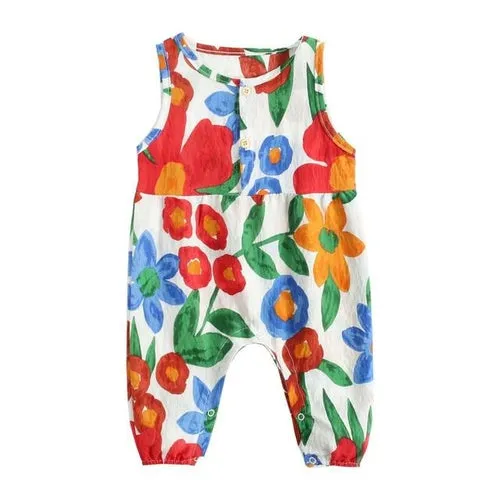 Sanlutoz Flowers Baby Girls Bodysuits Sleeveless Summer Baby Bodysuit