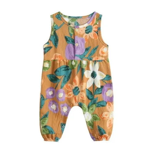Sanlutoz Flowers Baby Girls Bodysuits Sleeveless Summer Baby Bodysuit