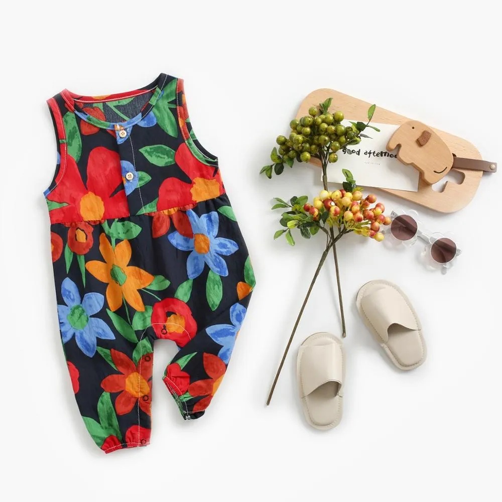 Sanlutoz Flowers Baby Girls Bodysuits Sleeveless Summer Baby Bodysuit