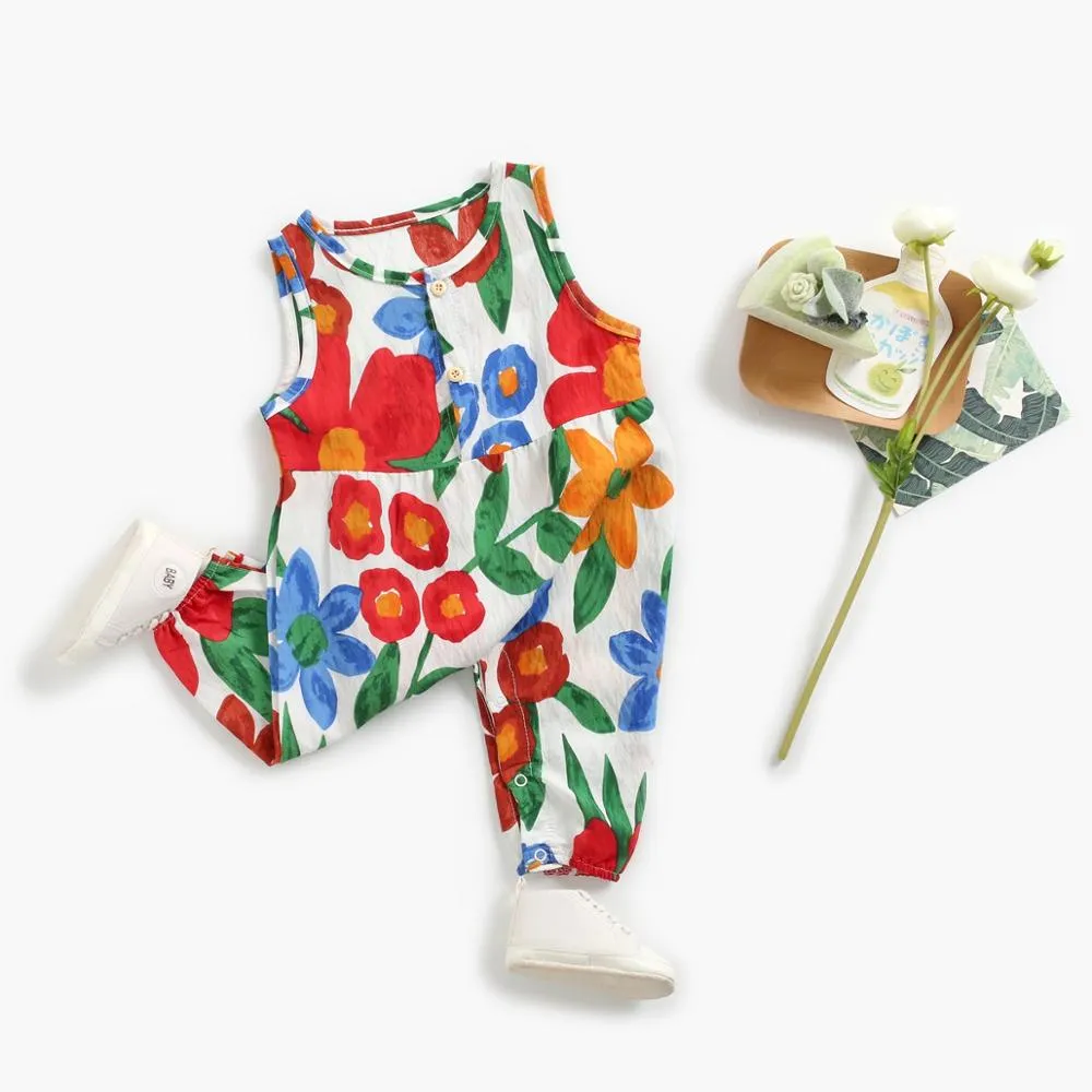 Sanlutoz Flowers Baby Girls Bodysuits Sleeveless Summer Baby Bodysuit