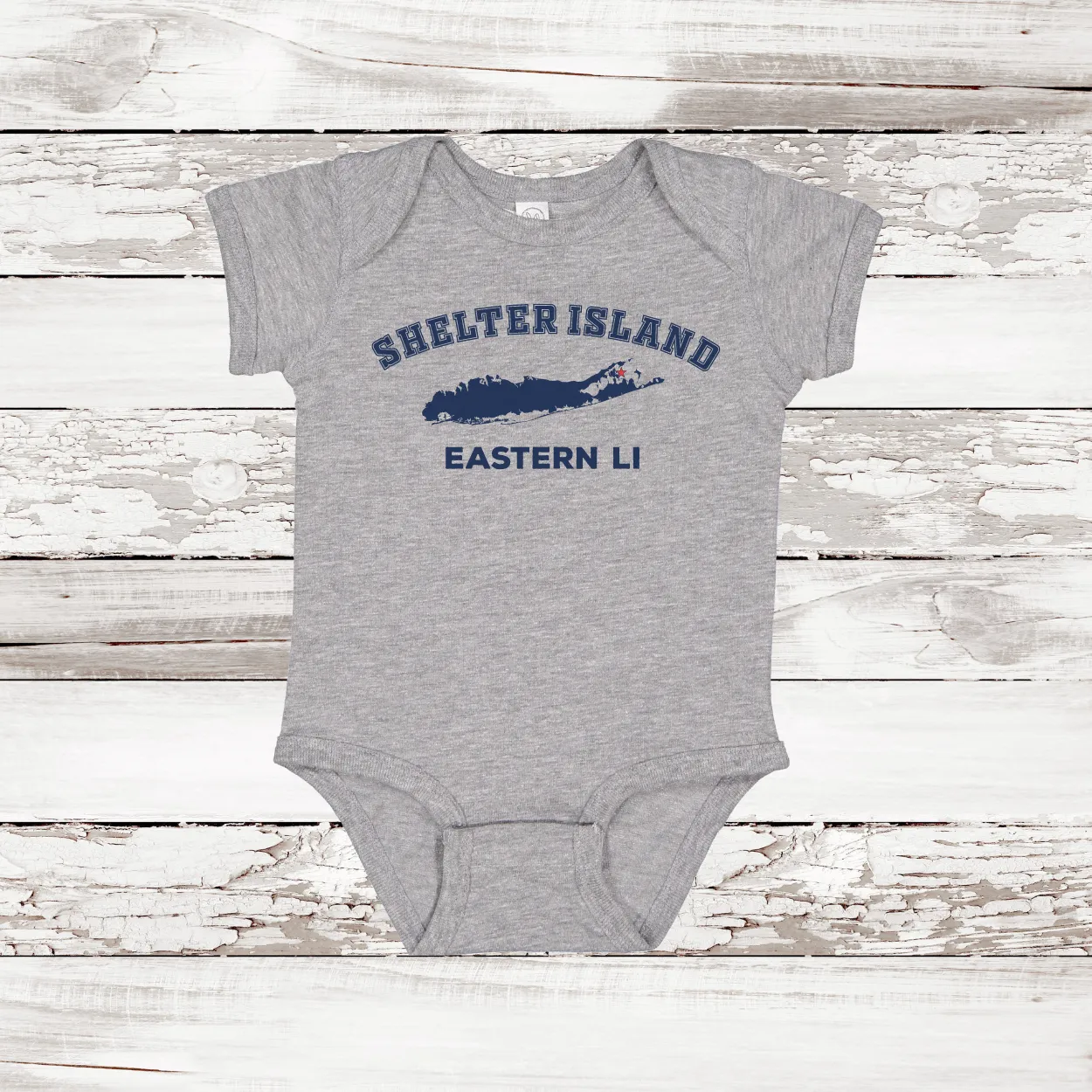 Shelter Island Eastern LI Baby Onesie | Classic Colors