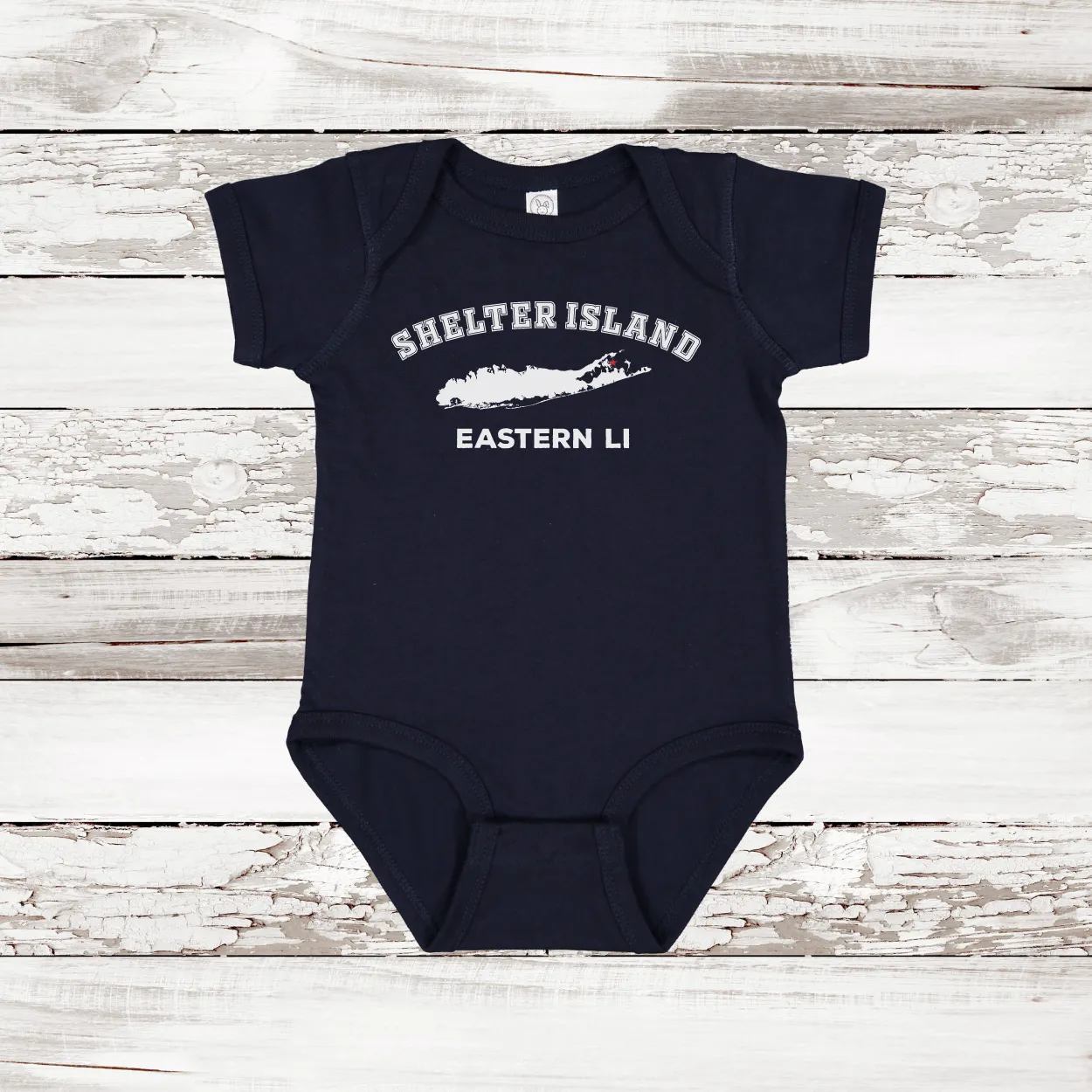 Shelter Island Eastern LI Baby Onesie | Classic Colors