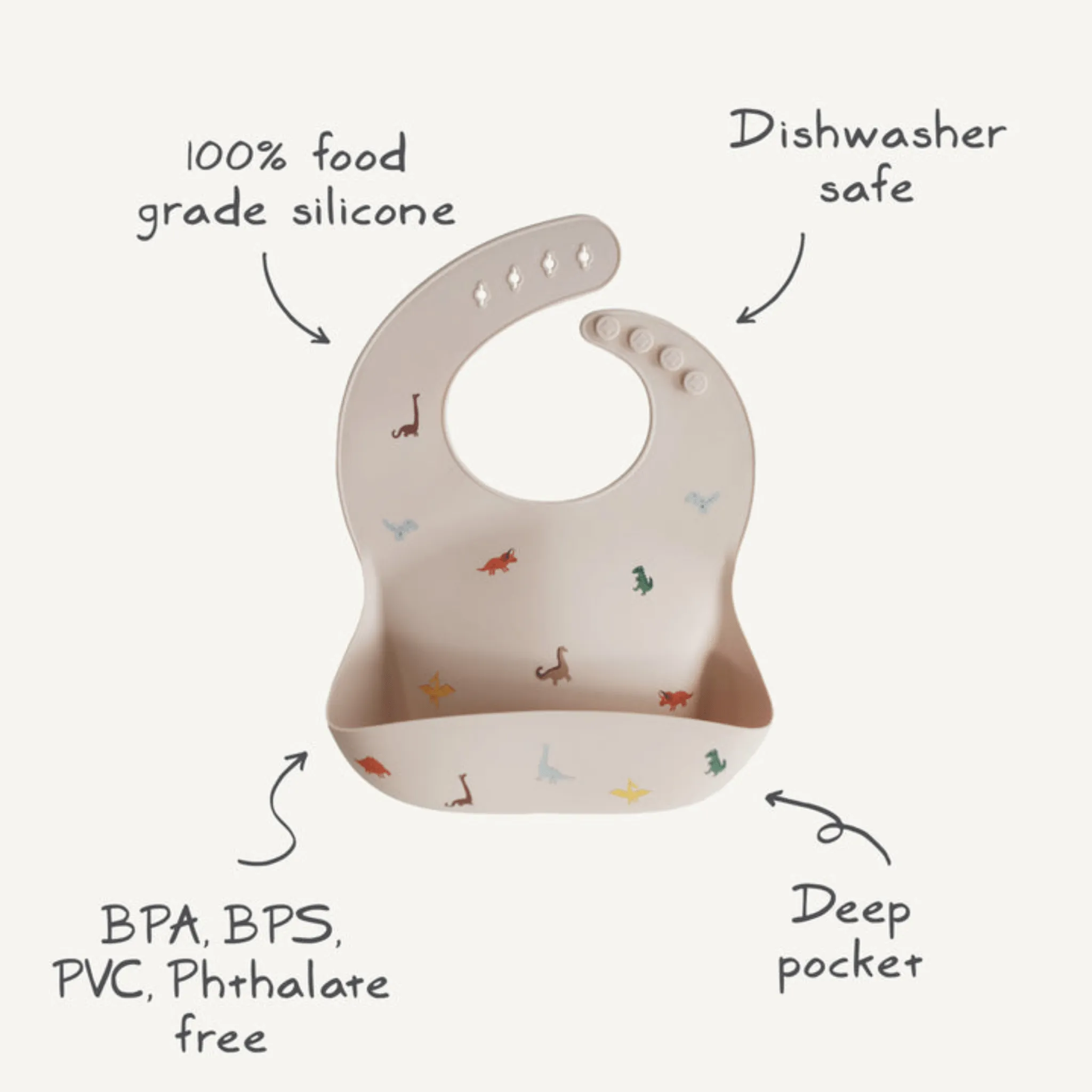 Silicone Bib - Dinosaurs