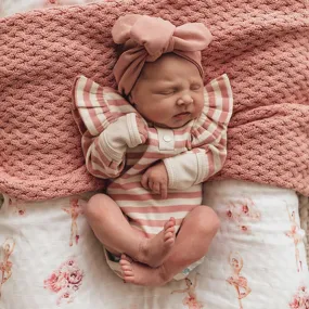 Snuggle Hunny -long sleeve bodysuit - rose stripe