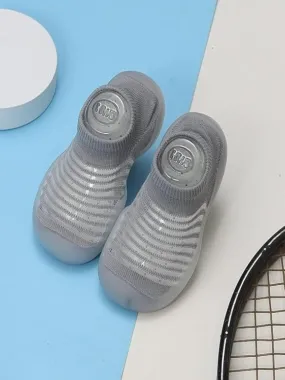 Striped Anti-Skid Rubber Sole Shoe Socks for Boys