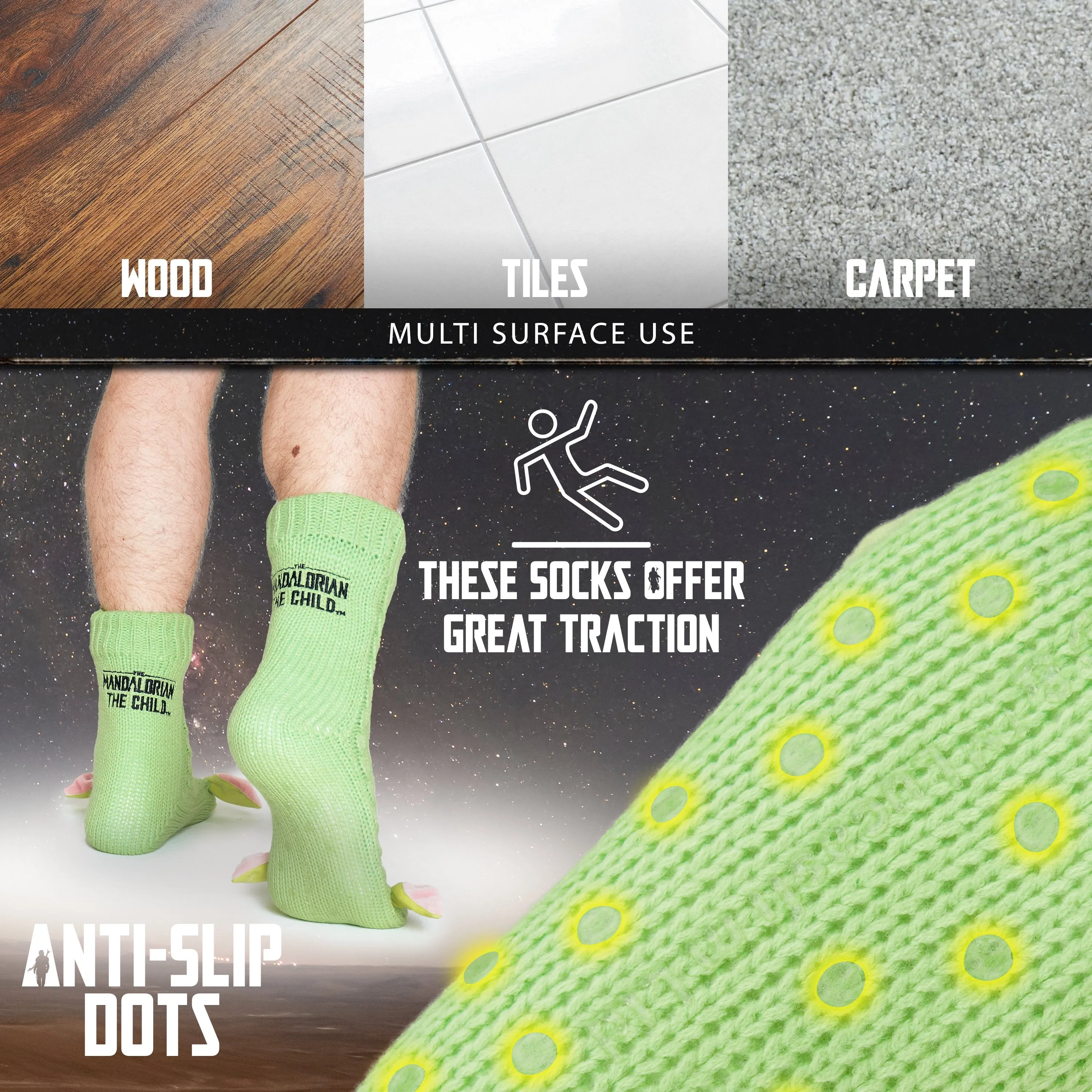 The Mandalorian Fluffy Socks, Baby Yoda Mens Slipper Socks, Warm Knitted Socks