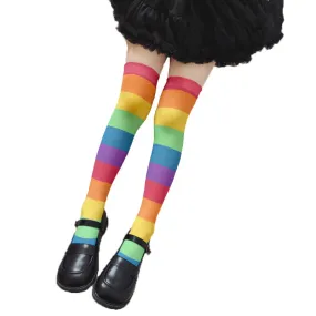 Ultimate Party Thigh-High Rainbow Socks – Colorful and Comfortable