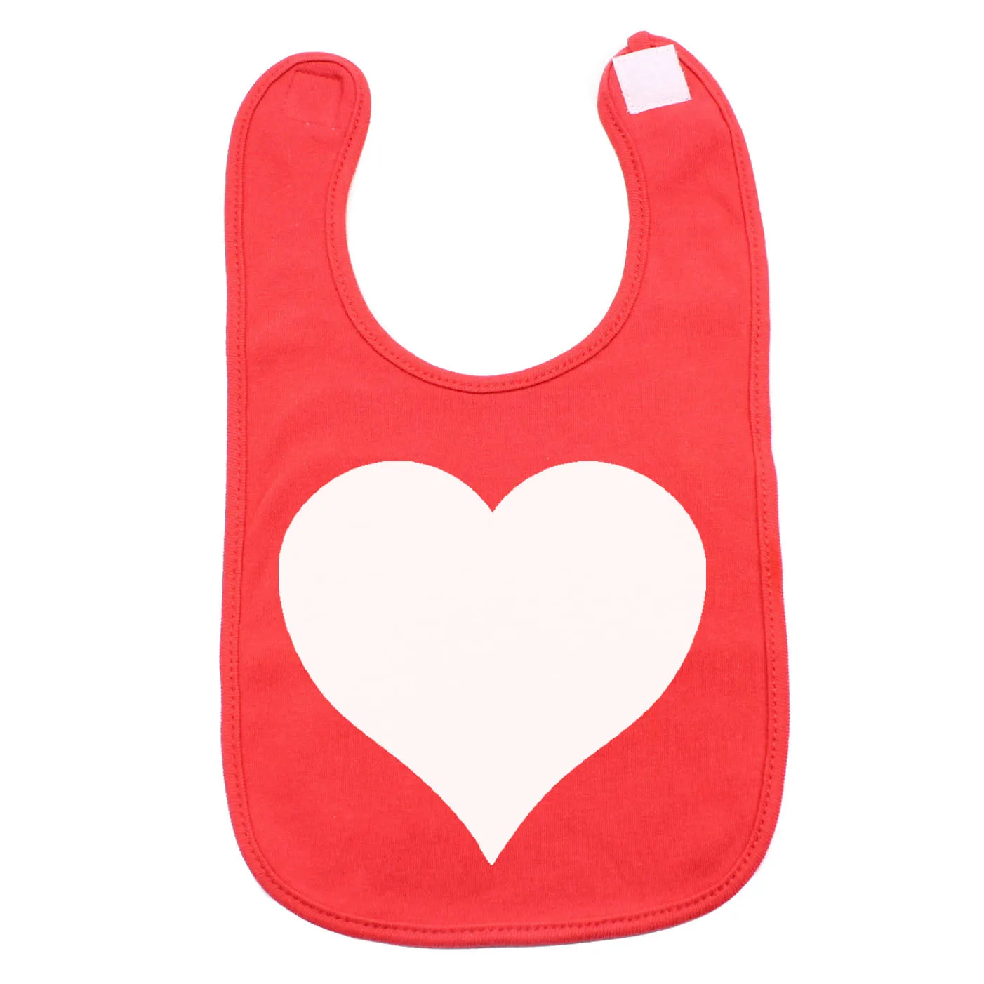 White Heart Holiday Cute Newborn Baby Soft Cotton Bib