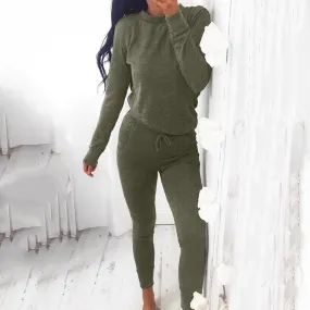 Womens 2 PCS Tracksuits Set Ladies Joggers Active Sport Solid Tops And Pants women's tracksuit Playsuit 2Pcs Sets