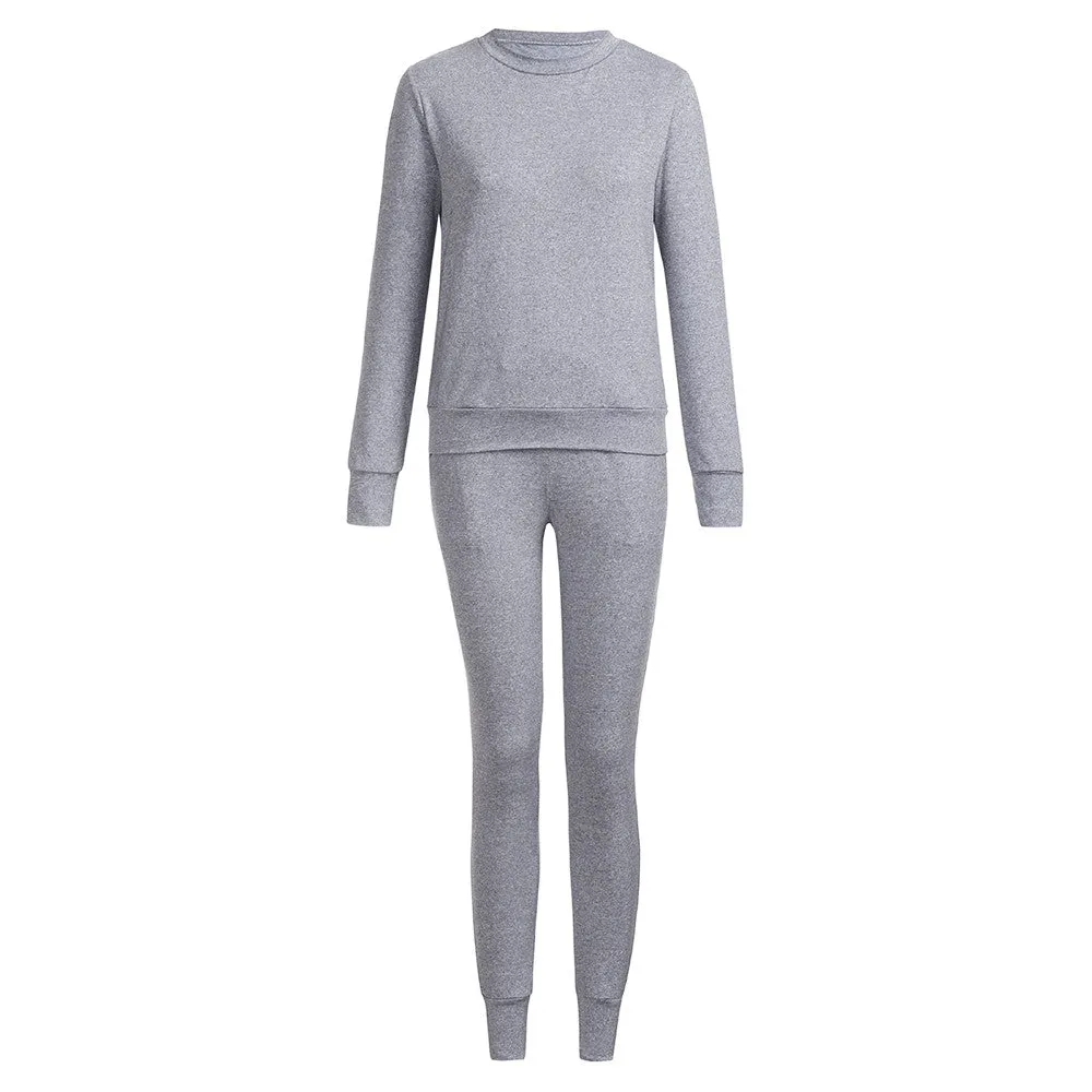 Womens 2 PCS Tracksuits Set Ladies Joggers Active Sport Solid Tops And Pants women's tracksuit Playsuit 2Pcs Sets