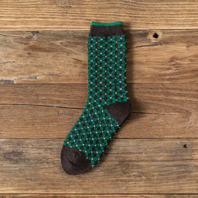 Women's Winter Retro Thick Crew Socks