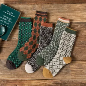 Women's Winter Retro Thick Crew Socks