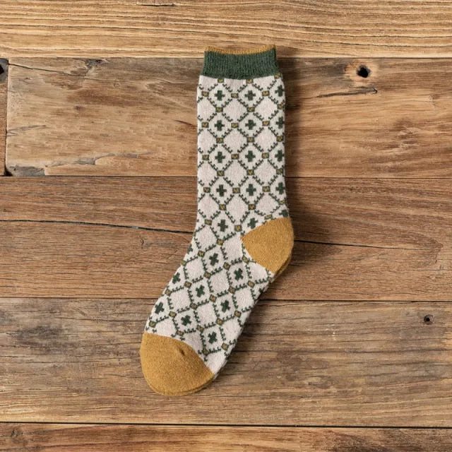 Women's Winter Retro Thick Crew Socks