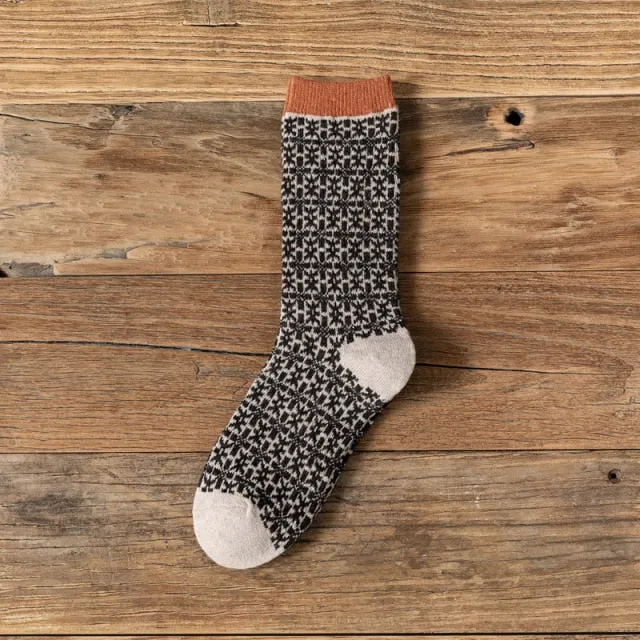 Women's Winter Retro Thick Crew Socks