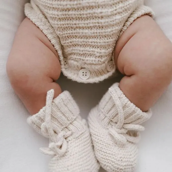 Ziggy Lou Textured Chunky Knit Booties - Honey